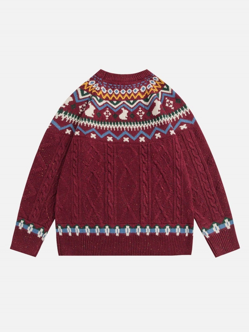 Chandails Aelfric Eden Fair Isle Tricoté Abricot | AWN-46197730